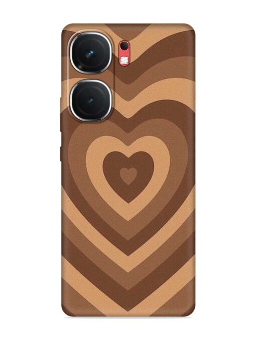 Brown Heart Embossed Soft Silicone Case for Iqoo Neo 9 Pro (5G) Zapvi