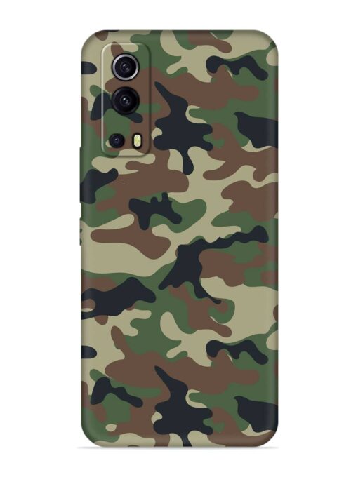 Army Military Camouflage Dark Green Embossed Soft Silicone Case for Iqoo Z3 (5G) Zapvi