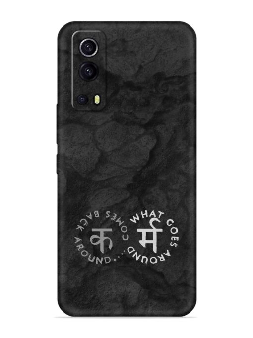 Karma Hindi Word Embossed Soft Silicone Case for Iqoo Z3 (5G) Zapvi