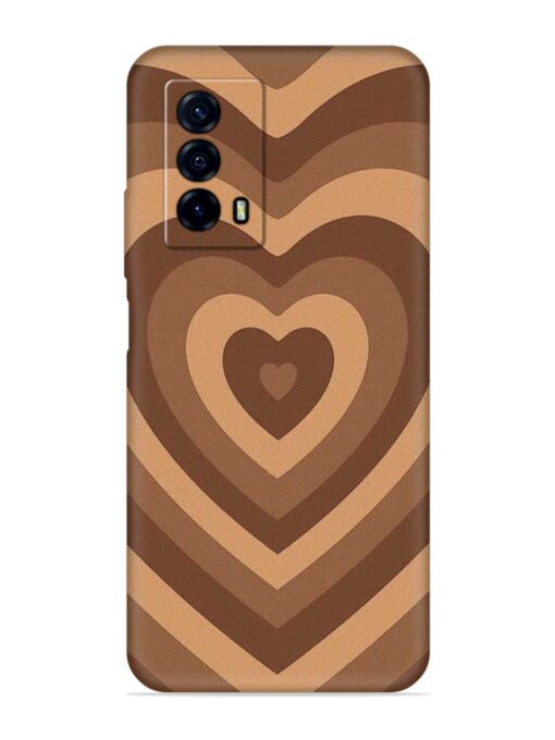 Brown Heart Embossed Soft Silicone Case for Iqoo Z5 (5G) Zapvi