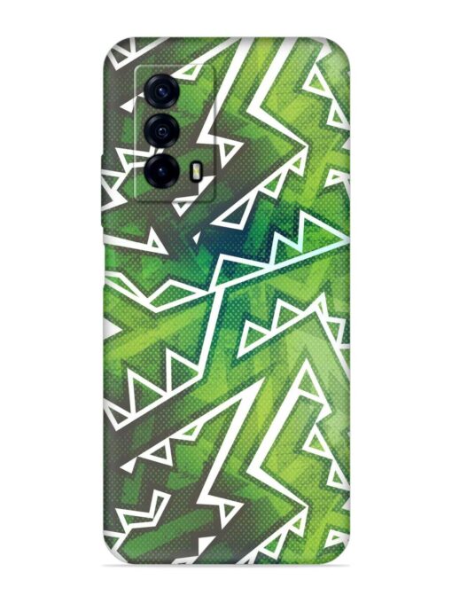 Green Graffiti Seamless Embossed Soft Silicone Case for Iqoo Z5 (5G) Zapvi