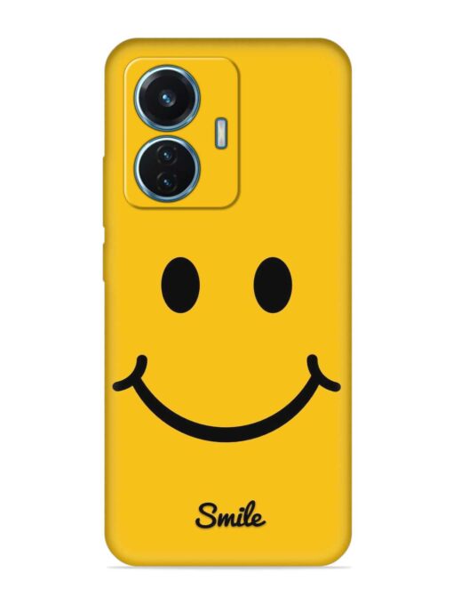 Yellow Smiley Embossed Soft Silicone Case for Iqoo Z6 (44W) Zapvi