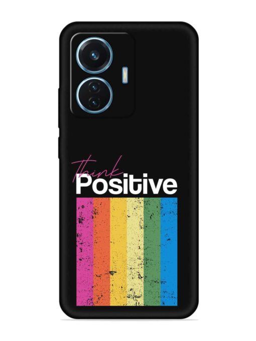 Think Positive Typography Embossed Soft Silicone Case for Iqoo Z6 (44W) Zapvi