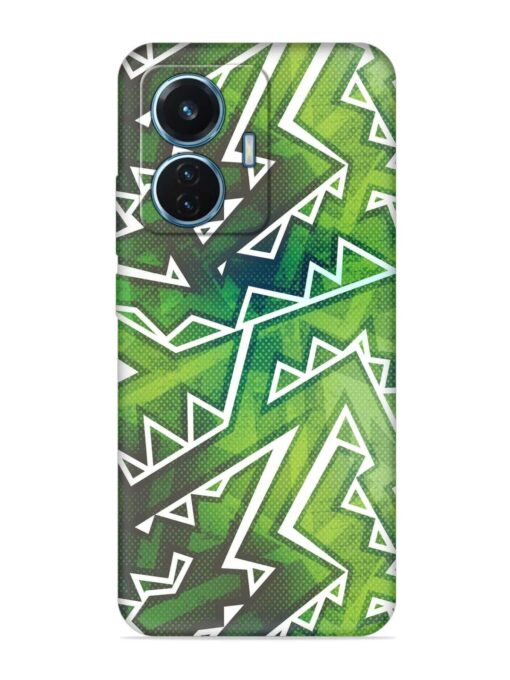 Green Graffiti Seamless Embossed Soft Silicone Case for Iqoo Z6 (44W) Zapvi