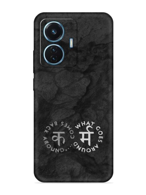 Karma Hindi Word Embossed Soft Silicone Case for Iqoo Z6 (44W) Zapvi