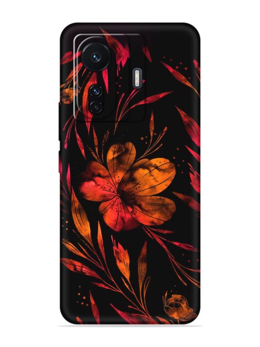 Red Flower Painting Embossed Soft Silicone Case for Iqoo Z6 (5G) Zapvi