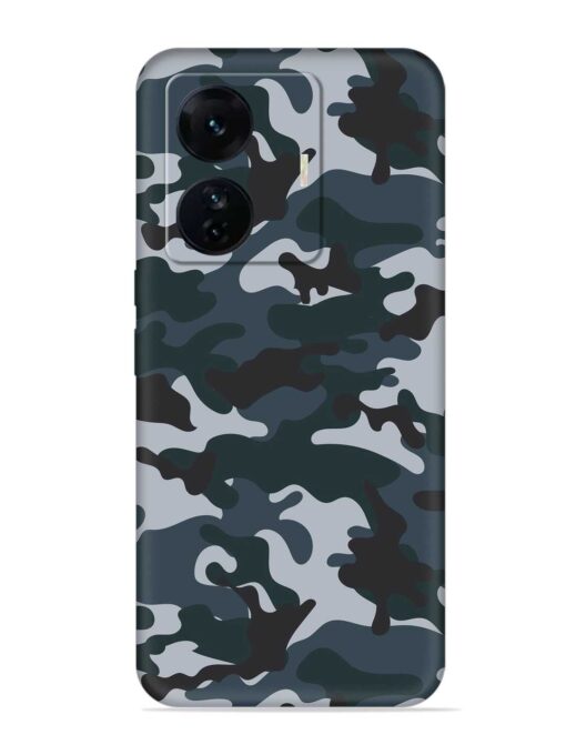 Dark Blue Army Military Art Embossed Soft Silicone Case for Iqoo Z6 Pro Zapvi