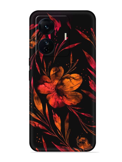 Red Flower Painting Embossed Soft Silicone Case for Iqoo Z6 Pro Zapvi