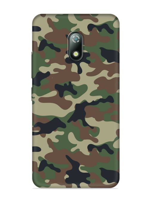 Army Military Camouflage Dark Green Embossed Soft Silicone Case for Itel A23 Zapvi