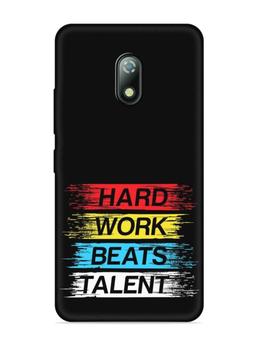 Hard Work Beats Embossed Soft Silicone Case for Itel A23 Zapvi