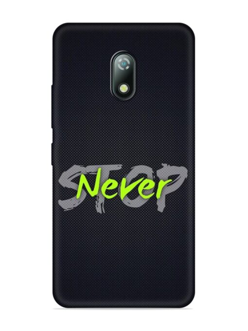 Never Stop Embossed Soft Silicone Case for Itel A23 Zapvi