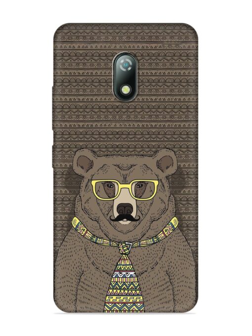 Grizzly Bear Embossed Soft Silicone Case for Itel A23 Zapvi