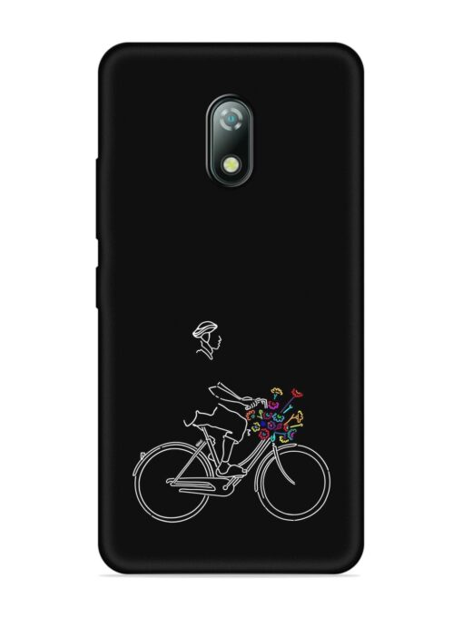 Minimalist Cycle Art Embossed Soft Silicone Case for Itel A23 Zapvi