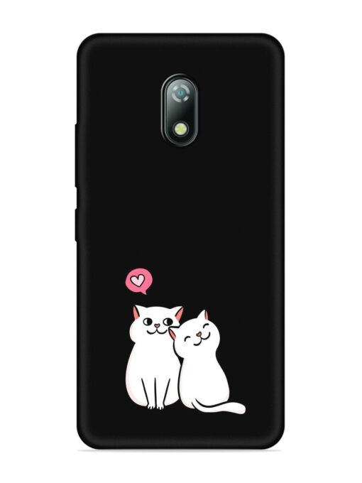 Cute Loving Cats Embossed Soft Silicone Case for Itel A23 Zapvi