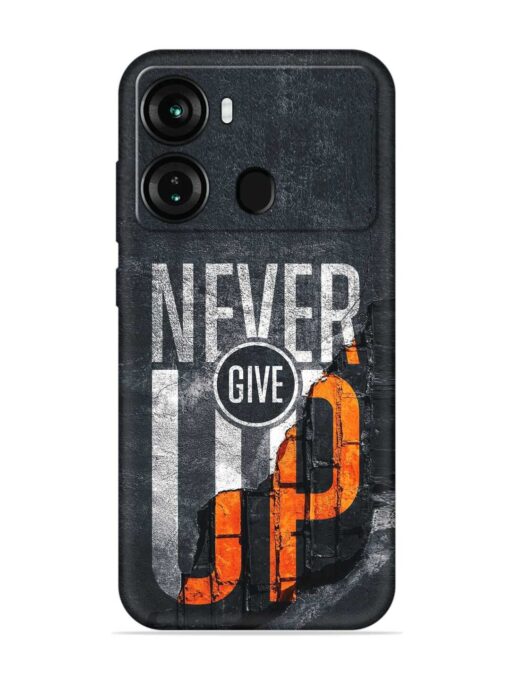 Never Give Up Embossed Soft Silicone Case for Itel P40 Zapvi