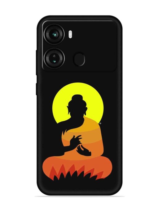 Buddha Art Black Embossed Soft Silicone Case for Itel P40 Zapvi