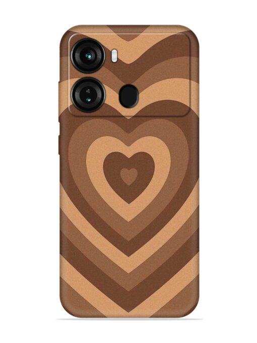 Brown Heart Embossed Soft Silicone Case for Itel P40 Zapvi