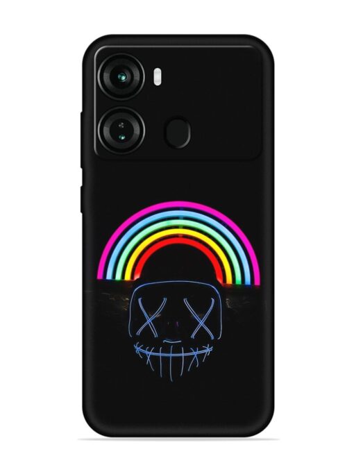 Mask Rainbow Embossed Soft Silicone Case for Itel P40 Zapvi