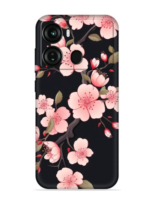 Cherry Blossom Embossed Soft Silicone Case for Itel P40 Zapvi