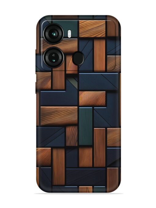 Wooden Background Cubes Embossed Soft Silicone Case for Itel P40 Zapvi