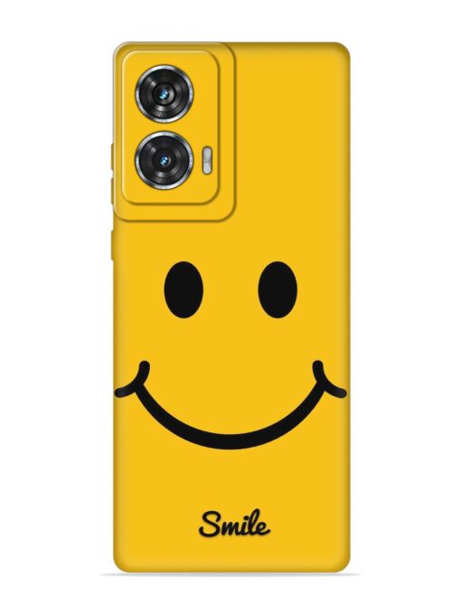 Yellow Smiley Embossed Soft Silicone Case for Motorola Moto Edge 50 Fusion (5G) Zapvi