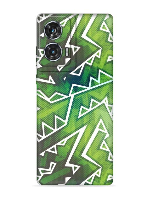 Green Graffiti Seamless Embossed Soft Silicone Case for Motorola Moto Edge 50 Fusion (5G) Zapvi