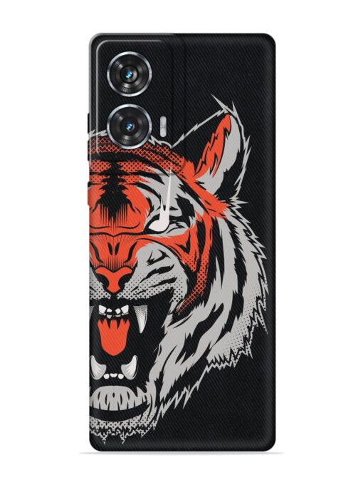 Tiger Aggression Embossed Soft Silicone Case for Motorola Moto Edge 50 Fusion (5G) Zapvi