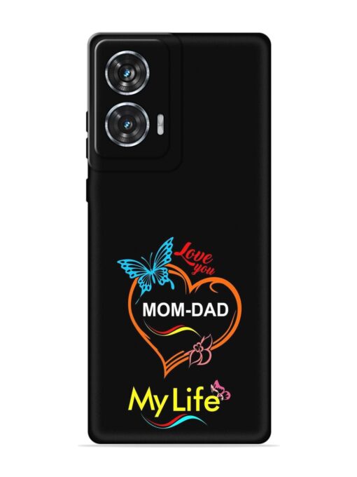 Love You Mom Dad Embossed Soft Silicone Case for Motorola Moto Edge 50 Fusion (5G) Zapvi