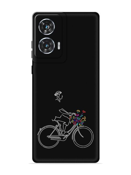 Minimalist Cycle Art Embossed Soft Silicone Case for Motorola Moto Edge 50 Fusion (5G) Zapvi