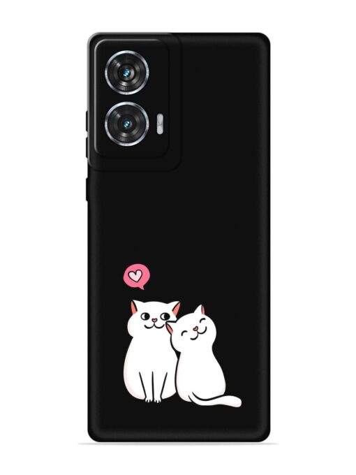 Cute Loving Cats Embossed Soft Silicone Case for Motorola Moto Edge 50 Fusion (5G) Zapvi