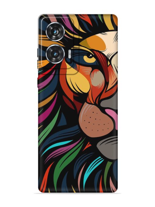 Trippy Lion Art Embossed Soft Silicone Case for Motorola Moto Edge 50 Fusion (5G) Zapvi