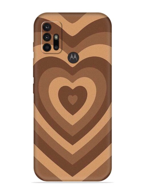 Brown Heart Embossed Soft Silicone Case for Motorola Moto G30 Zapvi