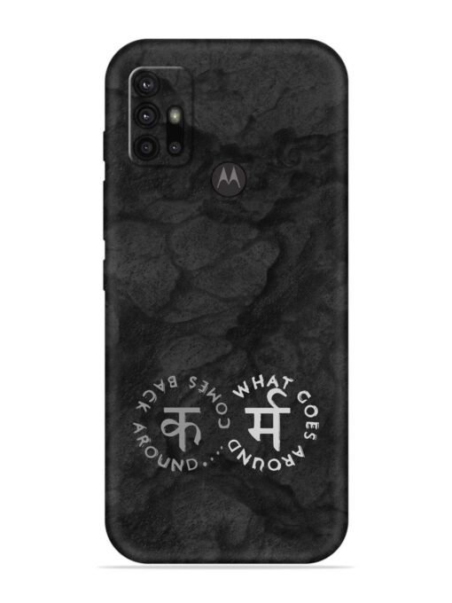 Karma Hindi Word Embossed Soft Silicone Case for Motorola Moto G30 Zapvi