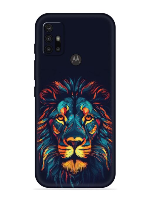 Colorful Lion Embossed Soft Silicone Case for Motorola Moto G30 Zapvi