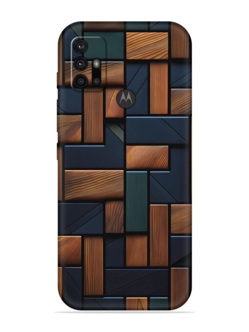 Wooden Background Cubes Embossed Soft Silicone Case for Motorola Moto G30 Zapvi