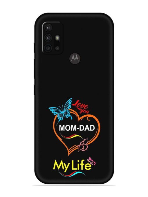 Love You Mom Dad Embossed Soft Silicone Case for Motorola Moto G30 Zapvi