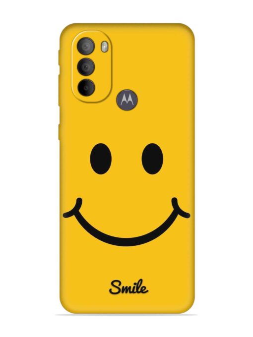 Yellow Smiley Embossed Soft Silicone Case for Motorola Moto G31 Zapvi