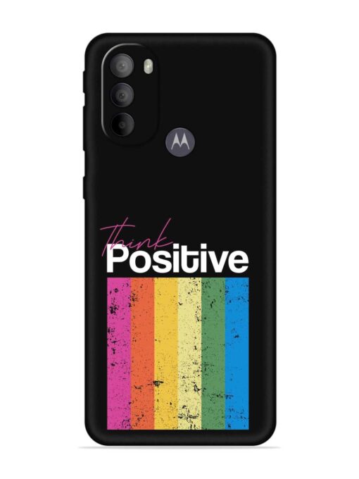 Think Positive Typography Embossed Soft Silicone Case for Motorola Moto G31 Zapvi