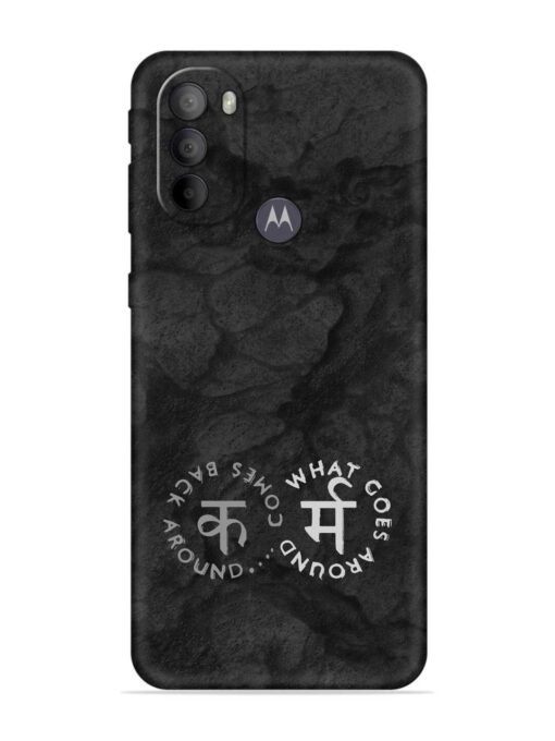 Karma Hindi Word Embossed Soft Silicone Case for Motorola Moto G31 Zapvi