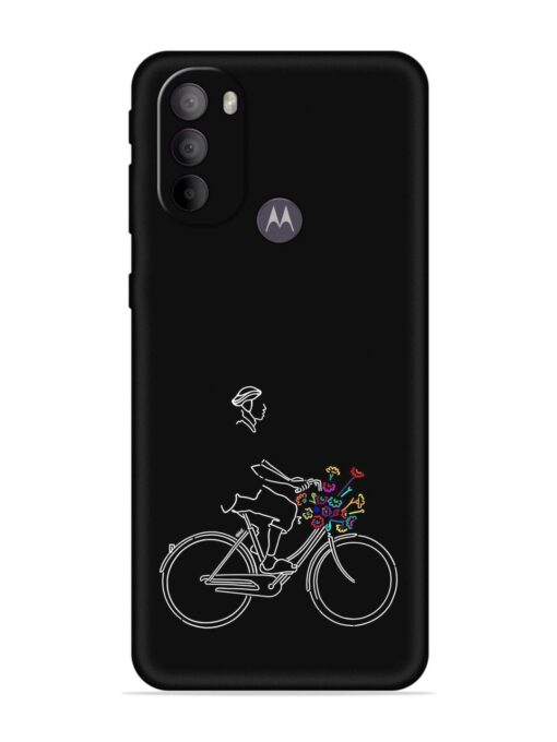 Minimalist Cycle Art Embossed Soft Silicone Case for Motorola Moto G31 Zapvi