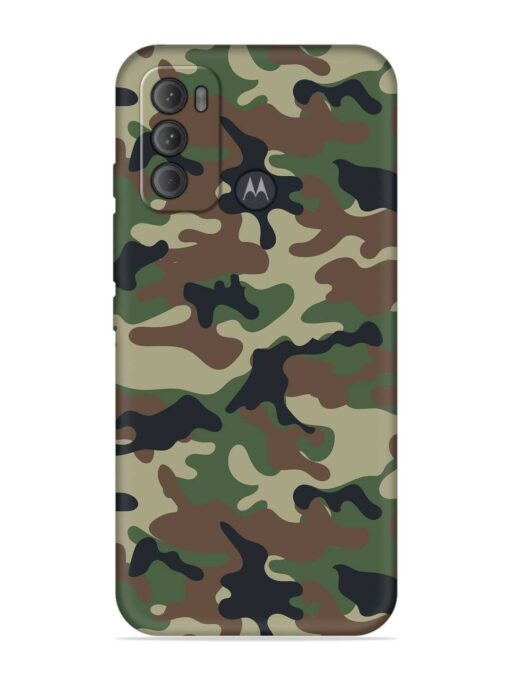 Army Military Camouflage Dark Green Embossed Soft Silicone Case for Motorola Moto G60 Zapvi