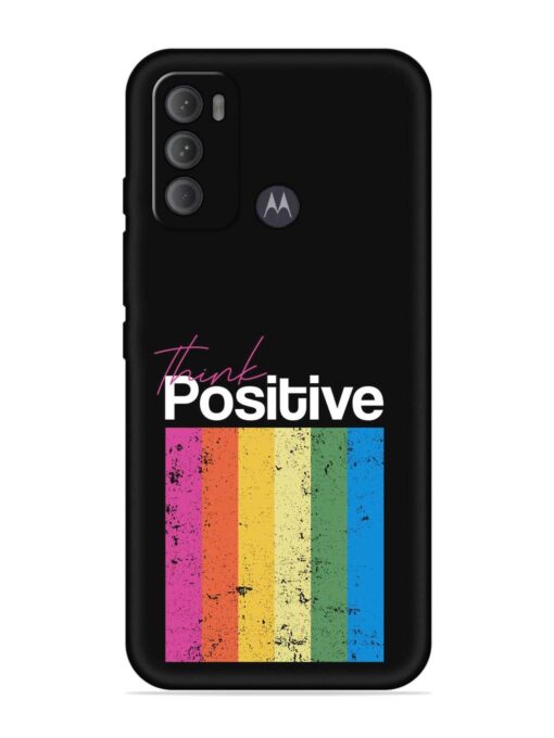 Think Positive Typography Embossed Soft Silicone Case for Motorola Moto G60 Zapvi