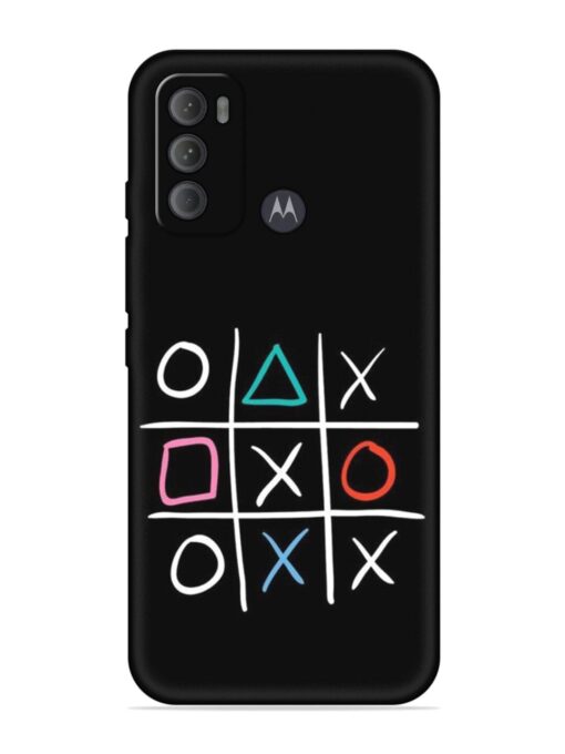 Super Neon Tic-Tac-Toe Embossed Soft Silicone Case for Motorola Moto G60 Zapvi