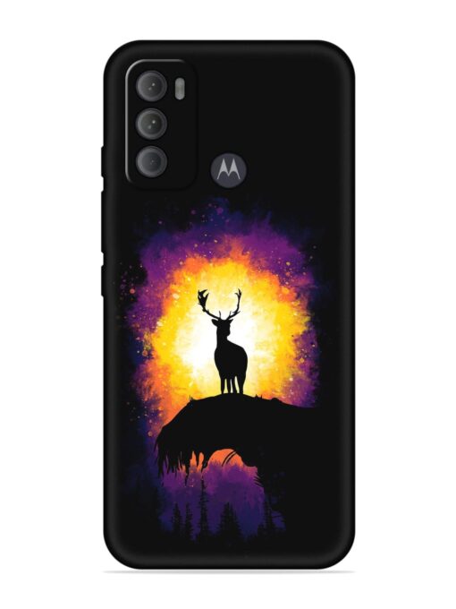 Elk Animal Art Embossed Soft Silicone Case for Motorola Moto G60 Zapvi