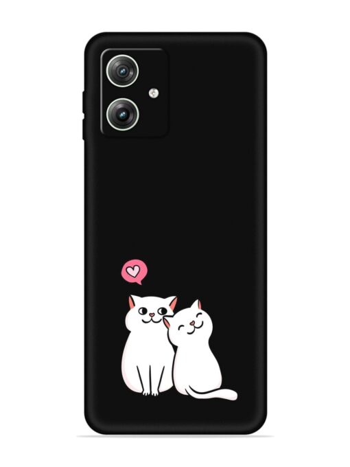 Cute Loving Cats Embossed Soft Silicone Case for Motorola Moto G64 (5G) Zapvi