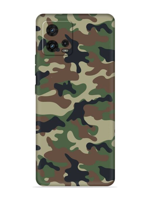 Army Military Camouflage Dark Green Embossed Soft Silicone Case for Motorola Moto G72 Zapvi