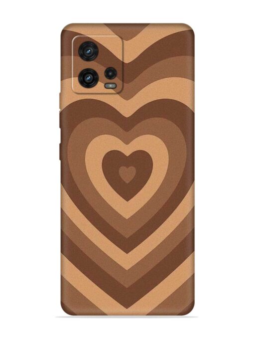 Brown Heart Embossed Soft Silicone Case for Motorola Moto G72 Zapvi