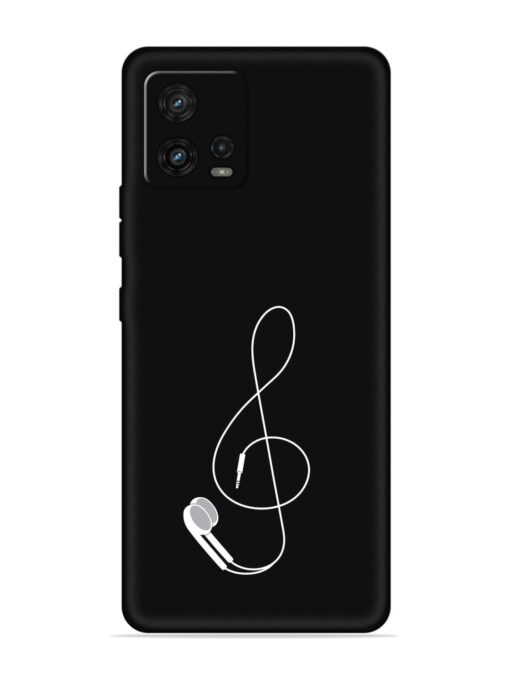 Music Earphone Vector Embossed Soft Silicone Case for Motorola Moto G72 Zapvi