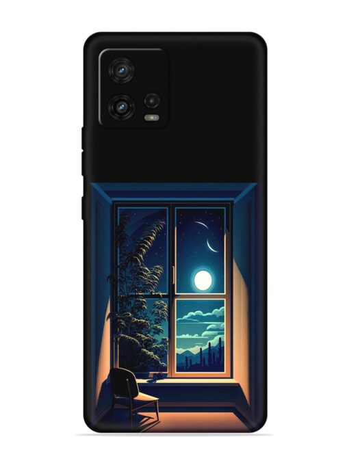 Night View At Window Embossed Soft Silicone Case for Motorola Moto G72 Zapvi