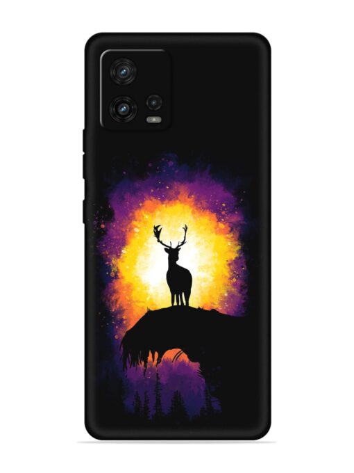 Elk Animal Art Embossed Soft Silicone Case for Motorola Moto G72 Zapvi